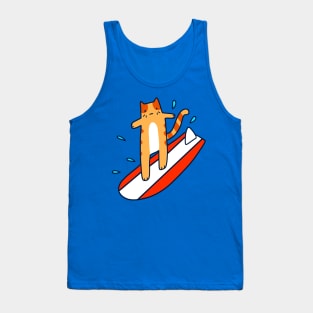 Surfing Tabby Cat Tank Top